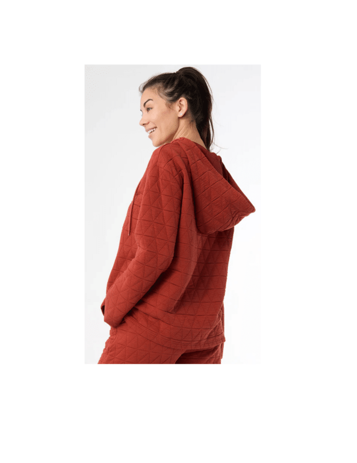 Cute Quilt Hoodie - Rust